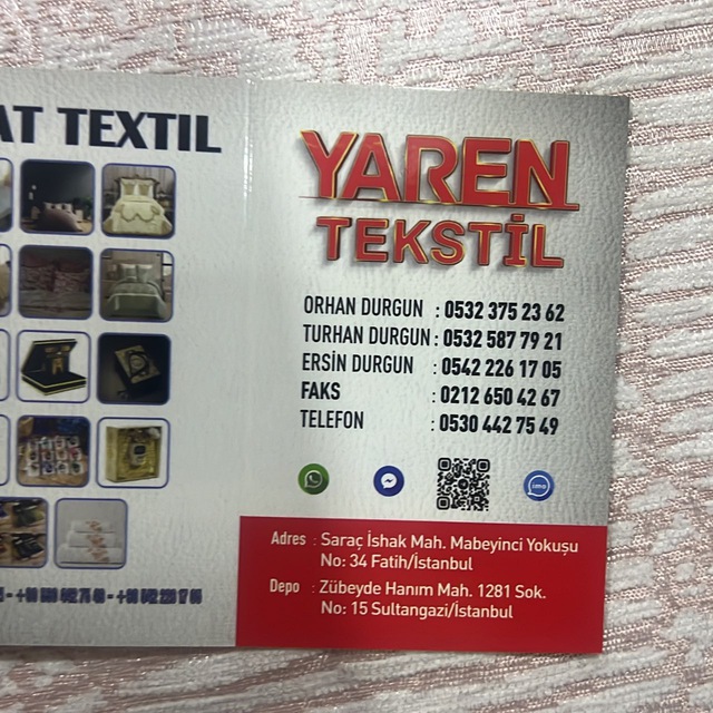 YAREN TEKSTIL . 05325877921. 05392701694.